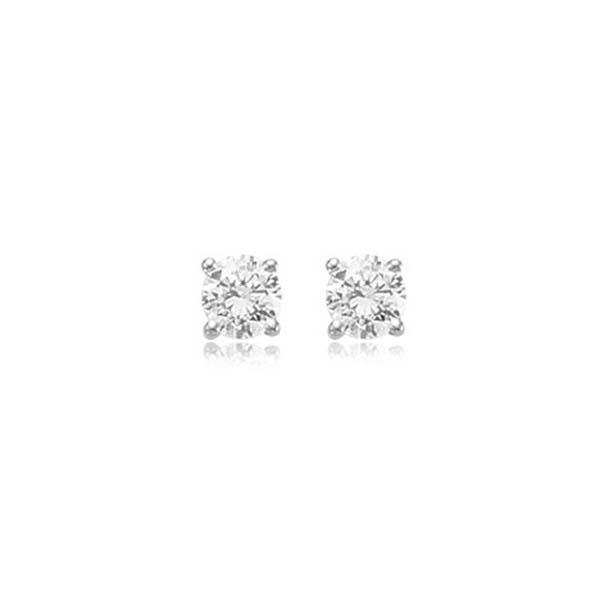 London Collection White Gold 4 Prong Stud Earrings