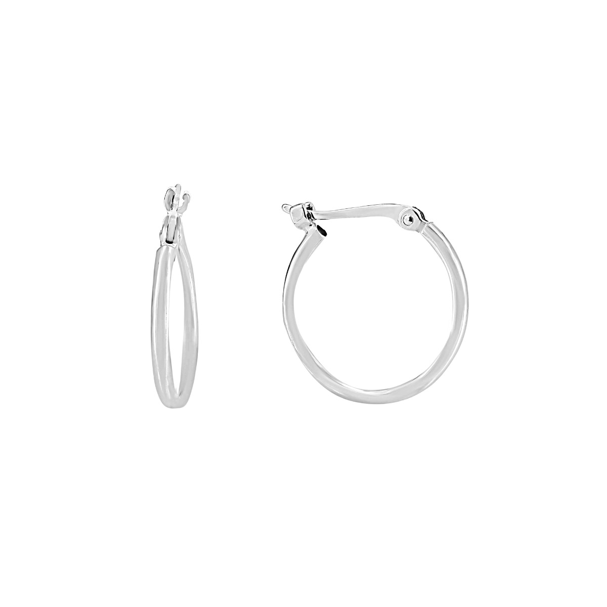 London Collection White Gold Small Tube Hoops