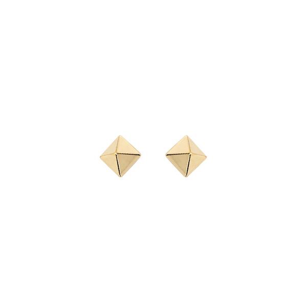 London Collection Yellow Gold Pyramid Stud Earrings