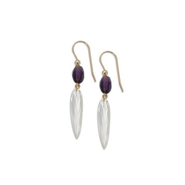 London Collection 14k Amethyst Icicle Droplet Earrings