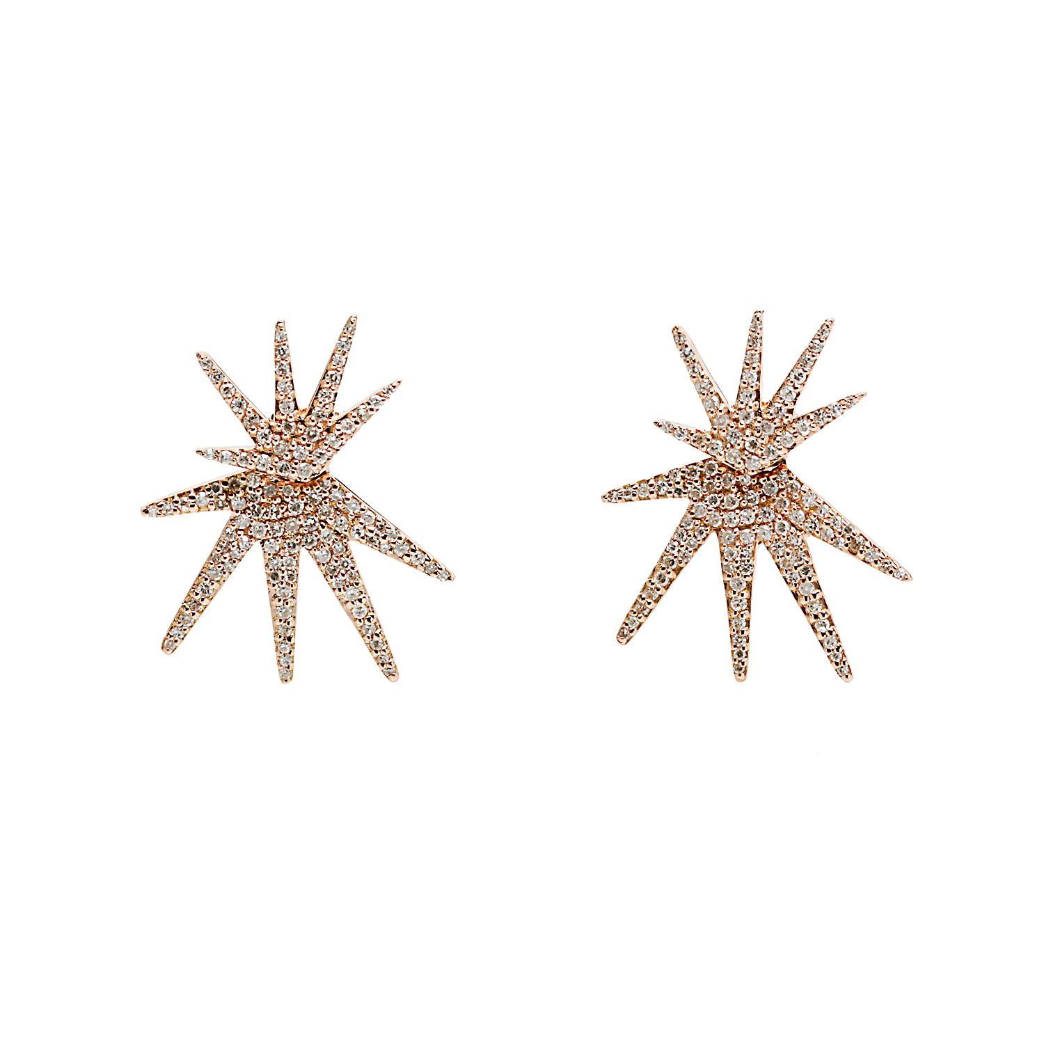 London Collection Rose Gold Ray of Sunshine Stud Earrings