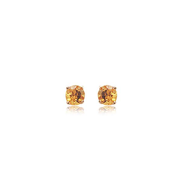 London Collection 4 Prong Citrine Stud Earrings