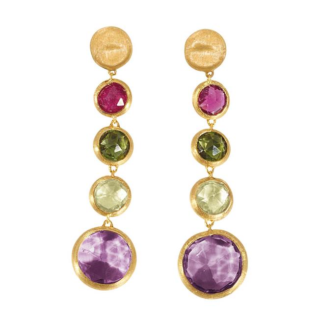 Marco Bicego Jaipur 18k Yellow Gold Mixed Stone Drop Earrings