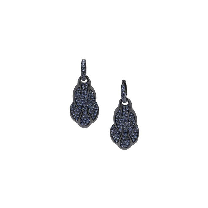 London Collection 18k Black Gold Sapphire Drop Earrings