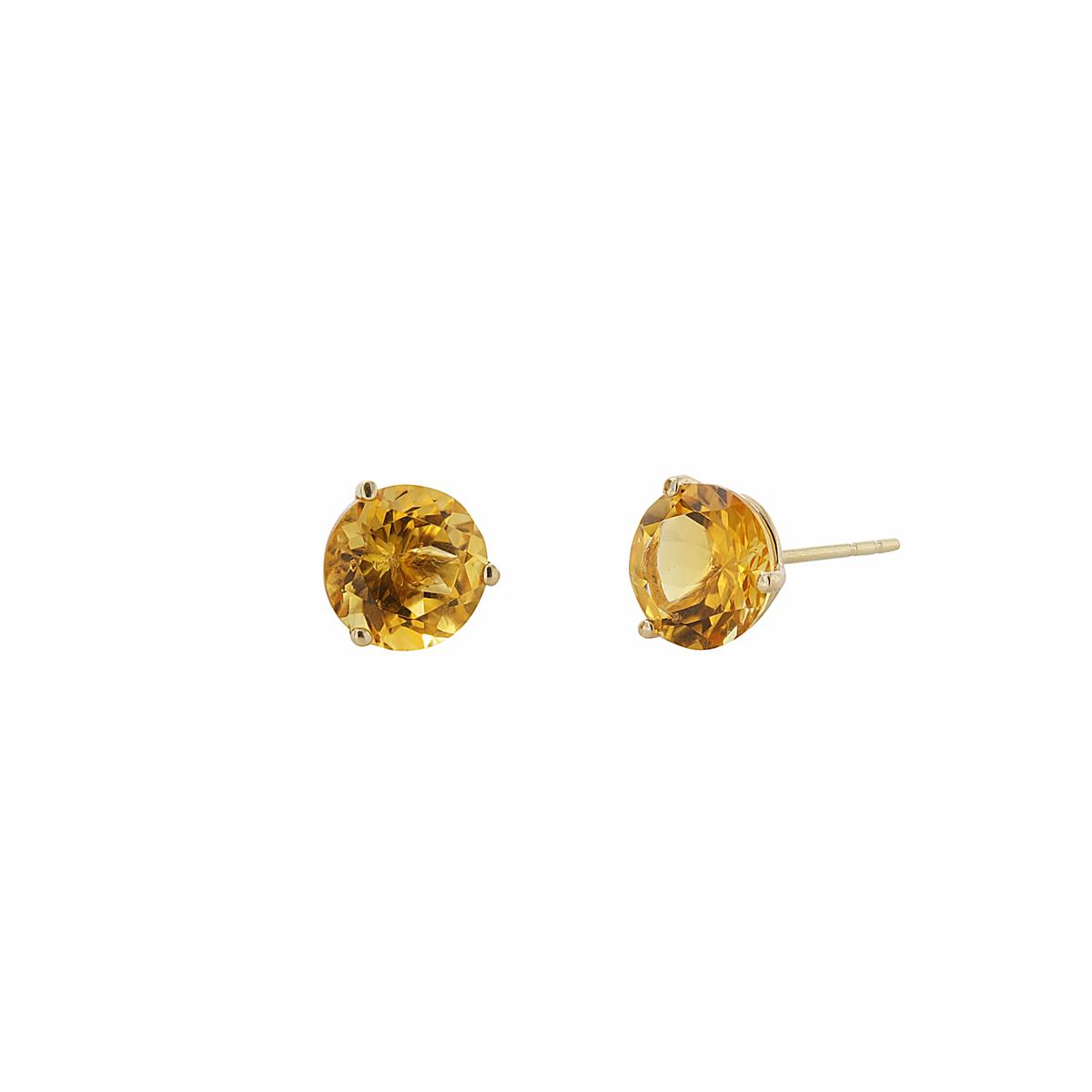 London Collection 14k Round Gemstone Martini Stud Earrings