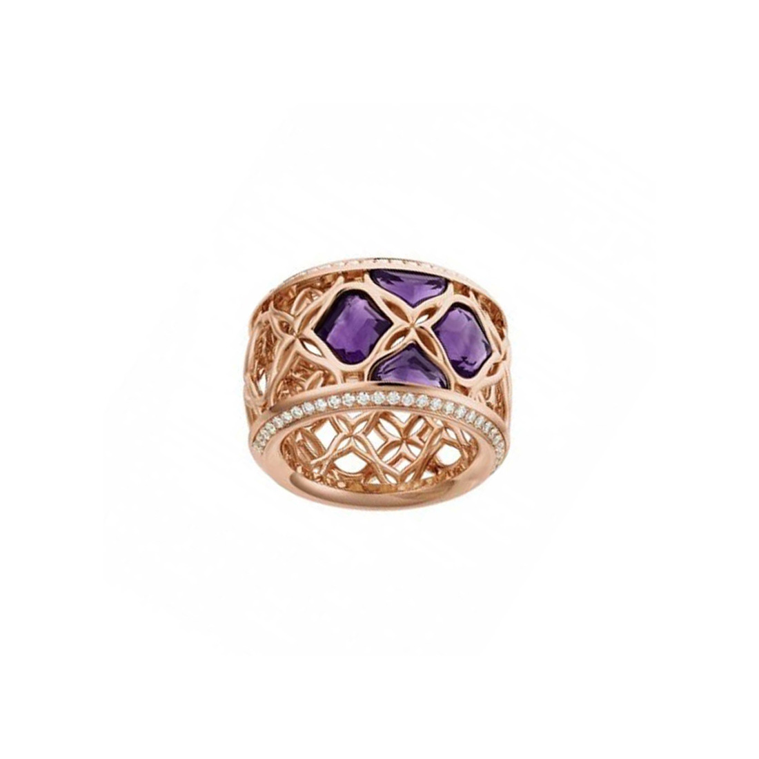 Chopard Imperiale 18k Rose Gold Amethyst Diamond Ring