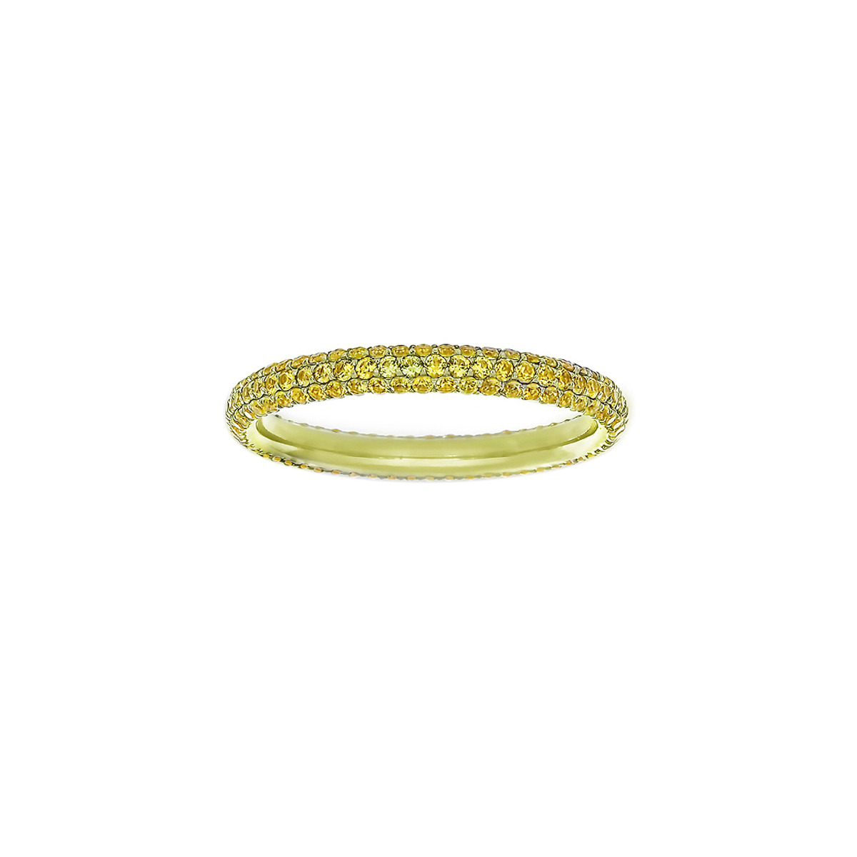 TWO by London Three Row Yellow Sapphire Pave Eternity Band