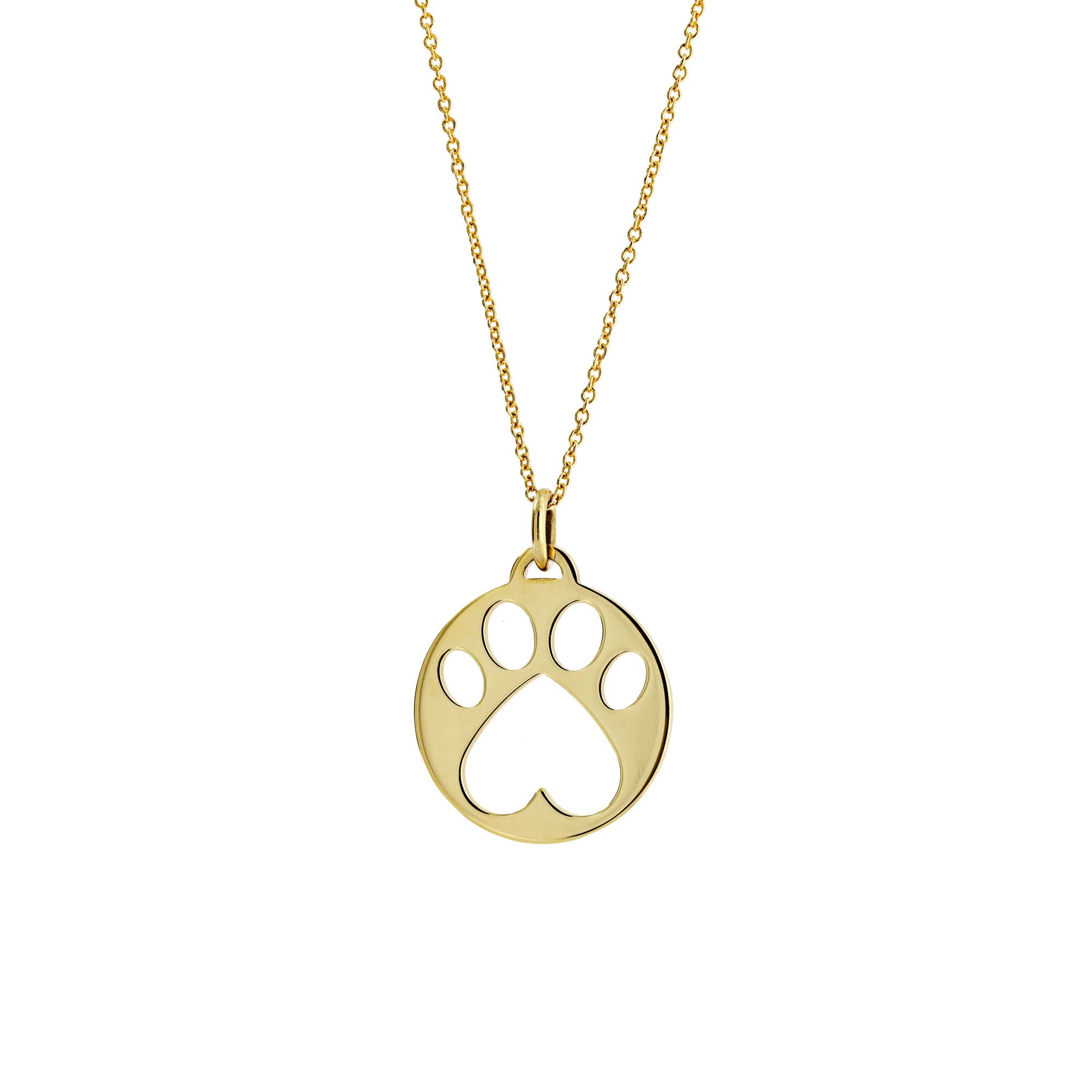 Our Cause for Paws 14k Yellow Gold Paw Charm Pendant