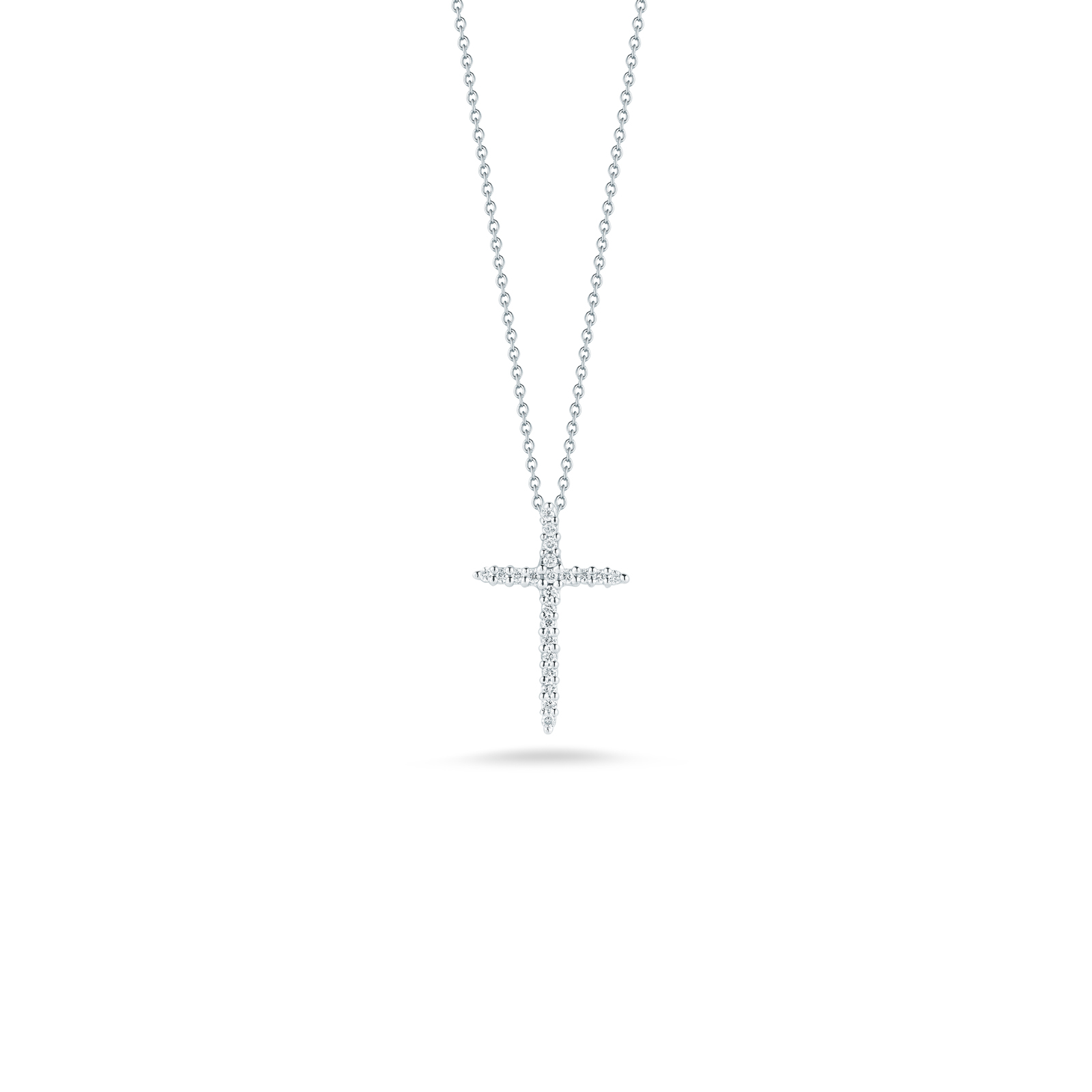 Roberto Coin Tiny Treasures 18K White Gold  Cross Pendant with Diamonds