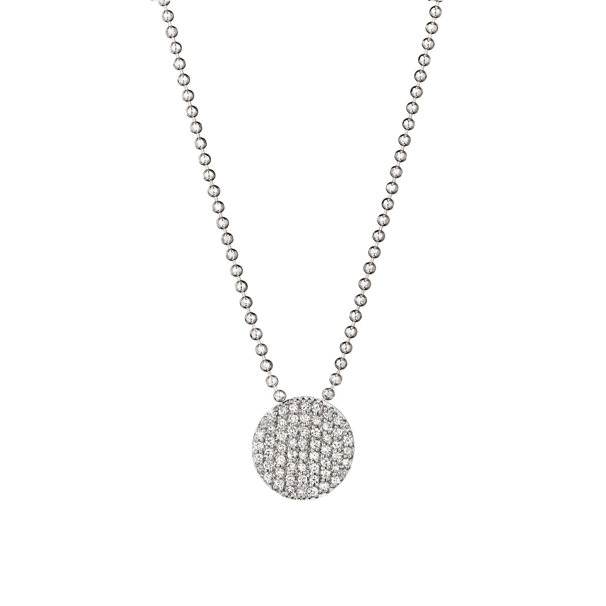 Phillips House 14k White Gold Diamond Mini Disc Necklace