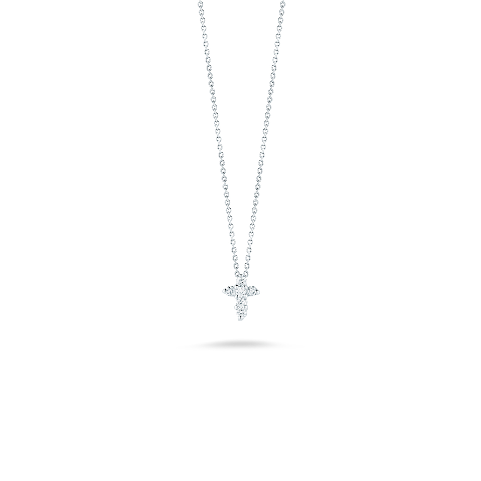 Roberto Coin Tiny Treasures 18K White Gold  Baby Cross Pendant with Diamonds