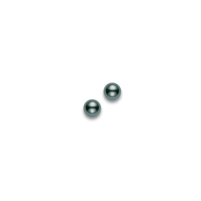 Mikimoto 18k White Gold Black South Sea Pearl Stud Earrings