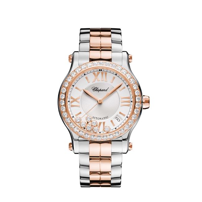 Chopard Happy Sport 18k Rose Gold Diamond White