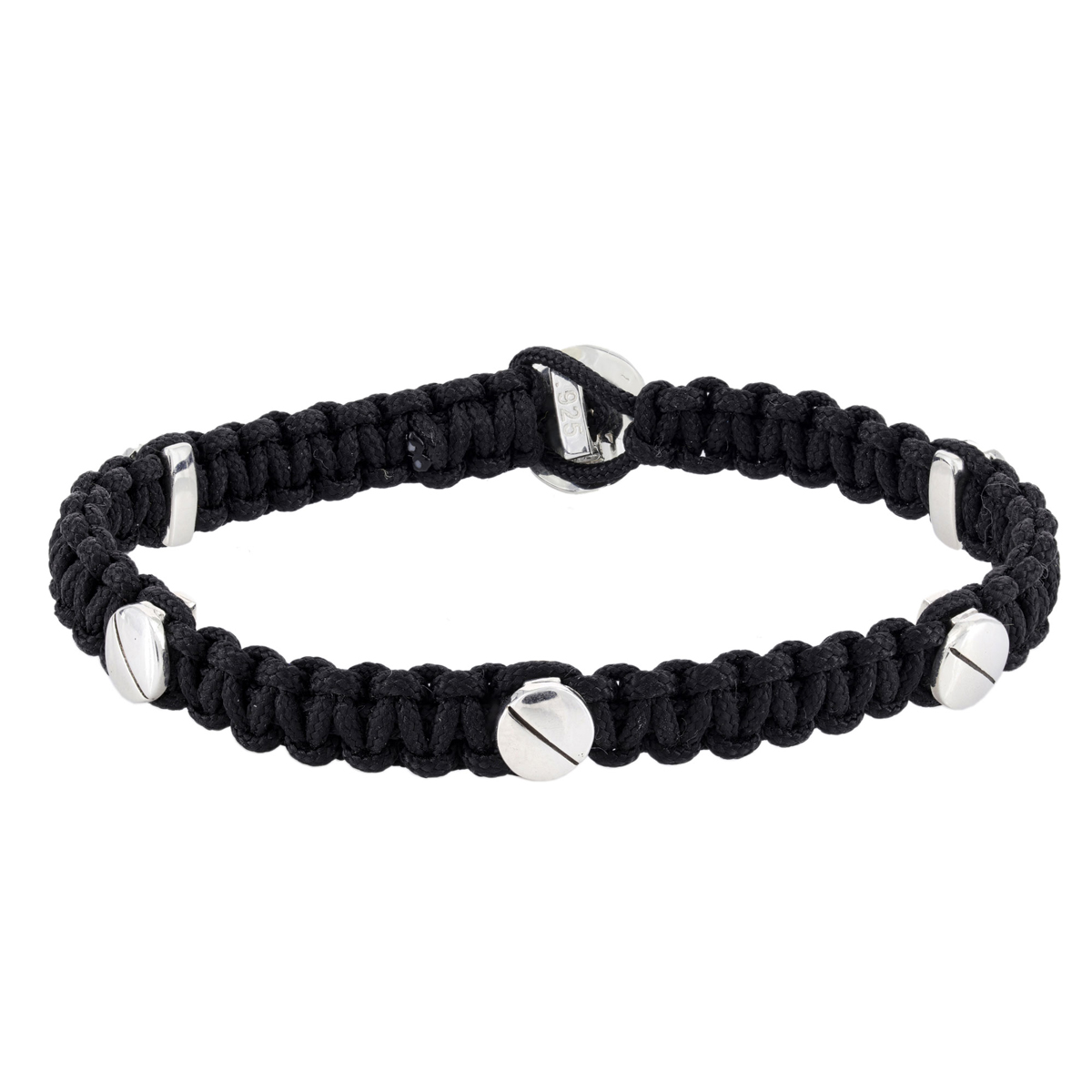 Zadeh New York Mateo Small Black Macrame Screw Bracelet