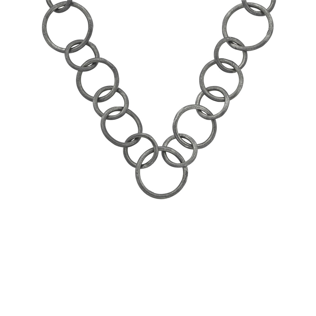 London Collection Blackened Sterling Silver Link Necklace