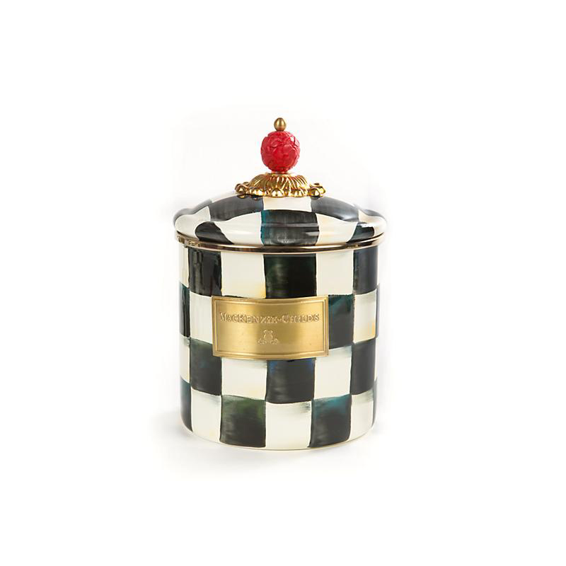 MacKenzie-Childs Courtly Check Enamel Small Canister