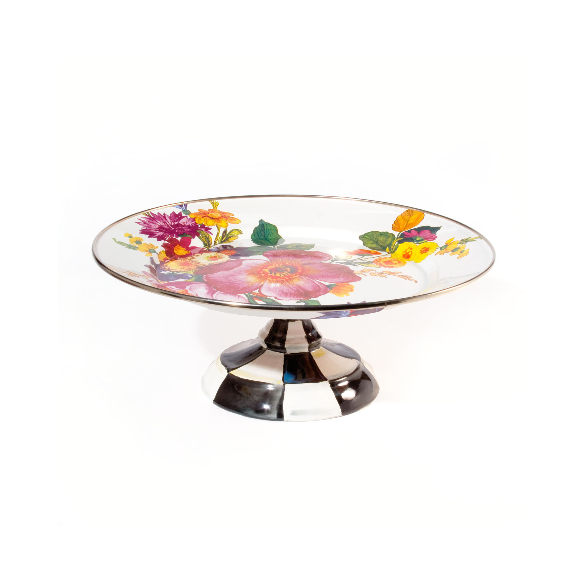 MacKenzie-Childs Flower Market Small Pedestal Platter