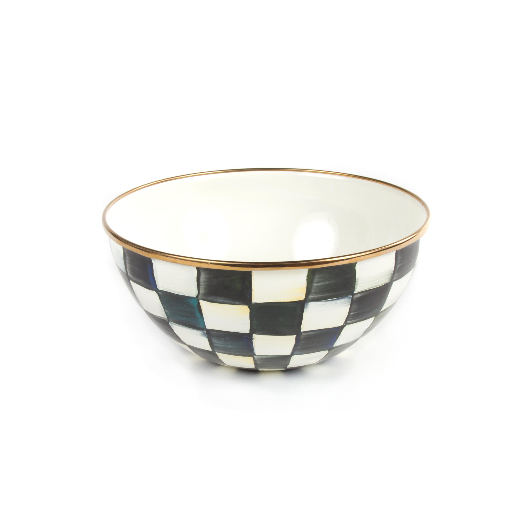 MacKenzie-Childs Courtly Check Small Enamel Everyday Bowl