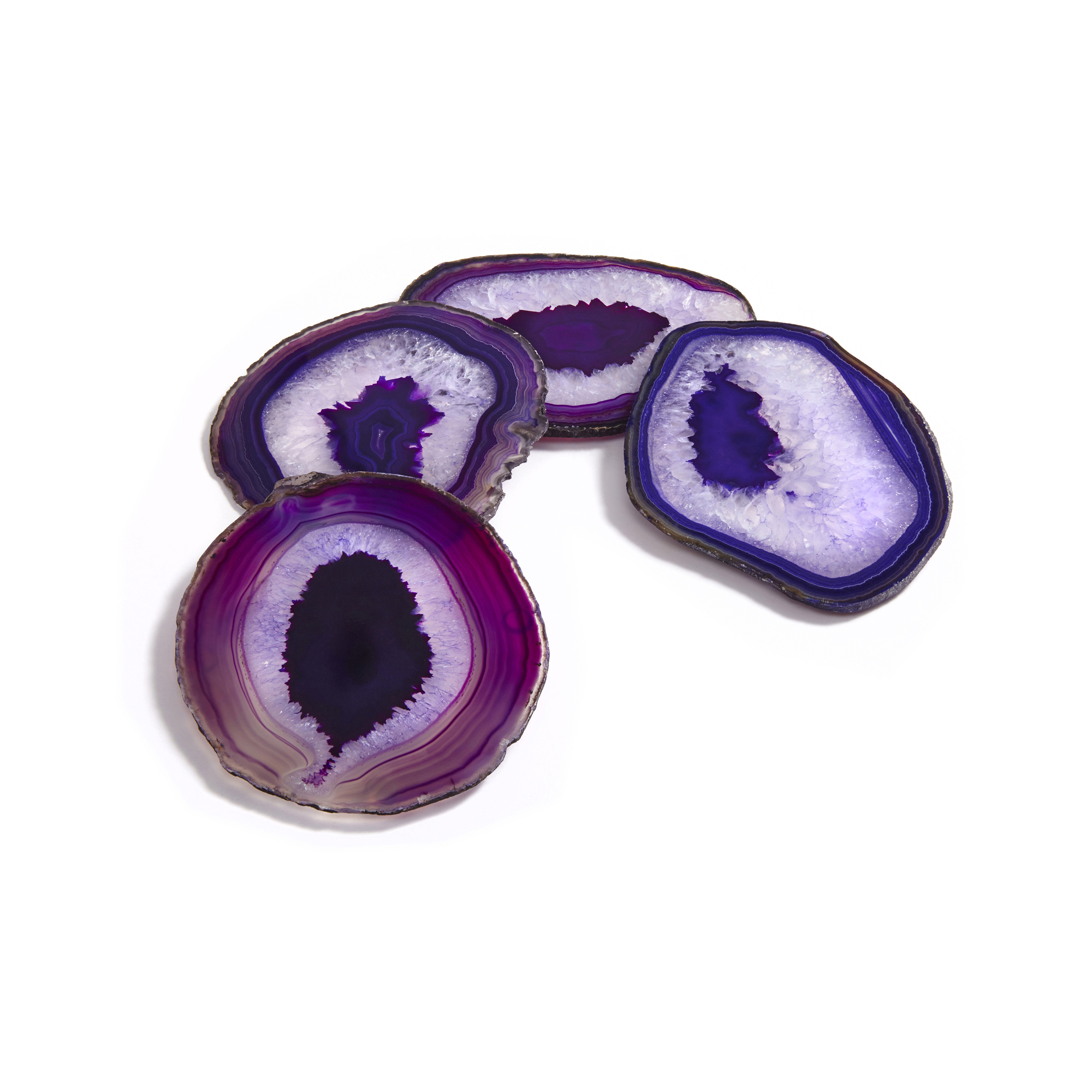 ANNA New York Pedra Eggplant Agate Coasters