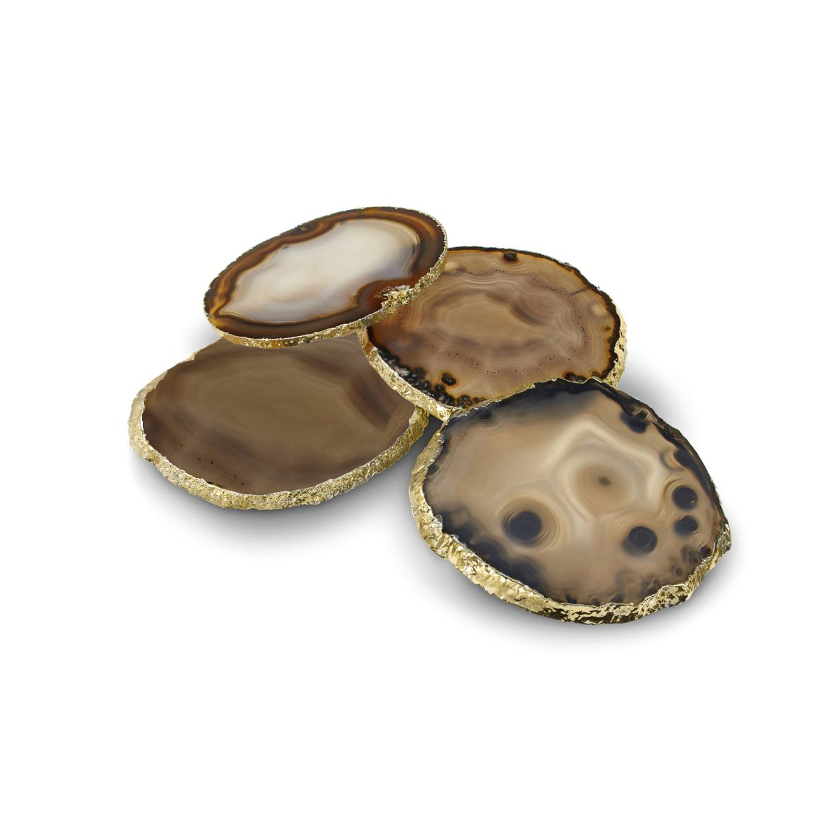 ANNA New York Lumino 24k Smoky Agate Coasters