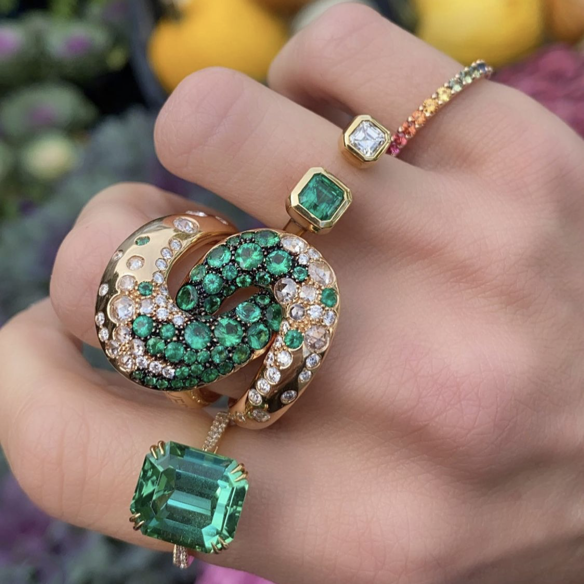 We like our greens in emeralds and plants!